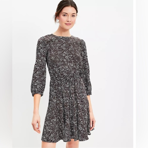 LOFT Dotted Godet Mini Flare Dress size XXL NWT - Picture 1 of 15